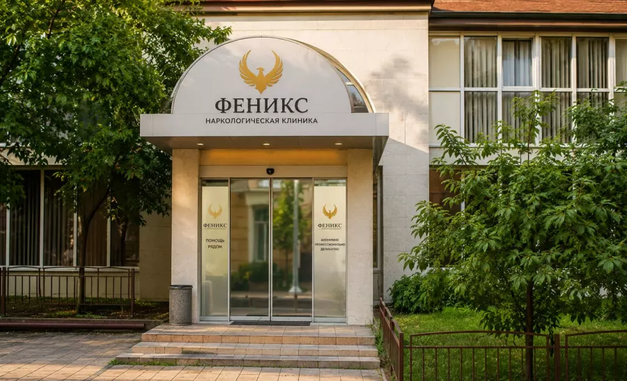 Вход в наркологическую клинику «Феникс» в Новосиле